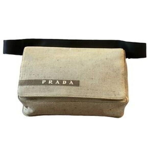 PB12. Prada Canvas & Leather Belt Bag - Picture 1 of 6